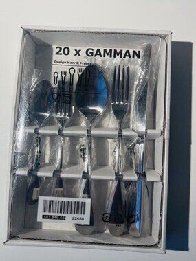 Ikea Gamman 20 Piece Flatware Set - Stainless Steel - 103.849.55 - NEW